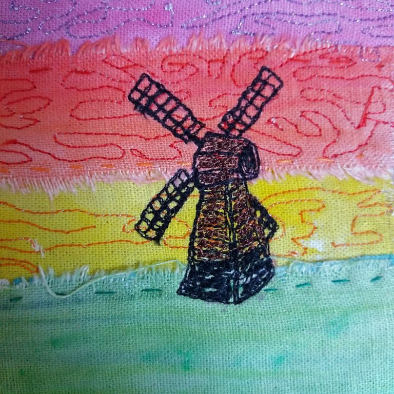 windmill landscape card design