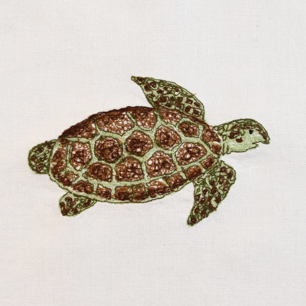 Machine Embroidery Sea Turtle